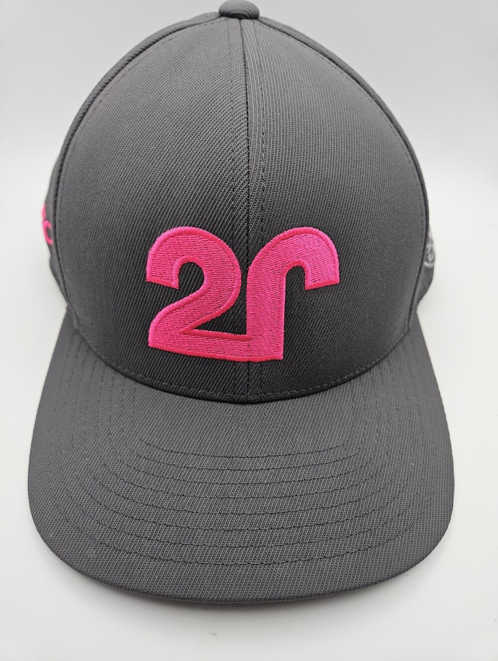 G/FORE Men's  Charcoal Cap with Hot Pink Logo